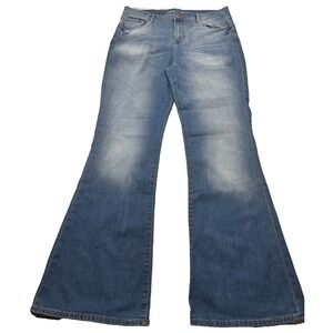 Old Navy Vintage Flare High Rise Denim Jeans Women's 16 Lightly Distressed